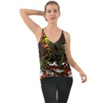 Grim Reaper Above Art  Monster Moon Letter Poster Chiffon Cami