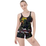 Grim Reaper Above Art  Monster Moon Letter Poster Boyleg Tankini Set 