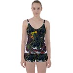 Grim Reaper Above Art  Monster Moon Letter Poster Tie Front Two Piece Tankini