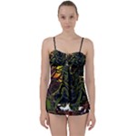 Grim Reaper Above Art  Monster Moon Letter Poster Babydoll Tankini Set