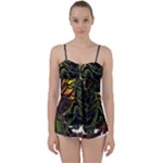 Grim Reaper Above Art  Monster Moon Letter Poster Babydoll Tankini Top