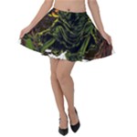 Grim Reaper Above Art  Monster Moon Letter Poster Velvet Skater Skirt