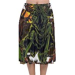 Grim Reaper Above Art  Monster Moon Letter Poster Velvet Flared Midi Skirt