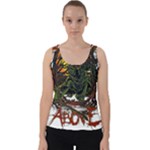Grim Reaper Above Art  Monster Moon Letter Poster Velvet Tank Top