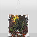 Grim Reaper Above Art  Monster Moon Letter Poster Full Print Rope Handle Tote (Large)