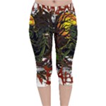 Grim Reaper Above Art  Monster Moon Letter Poster Velvet Capri Leggings 