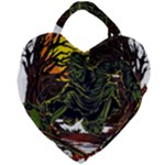 Grim Reaper Above Art  Monster Moon Letter Poster Giant Heart Shaped Tote