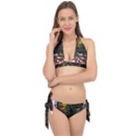 Grim Reaper Above Art  Monster Moon Letter Poster Tie It Up Bikini Set