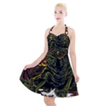 Grim Reaper Above Art  Monster Moon Letter Poster Halter Party Swing Dress 