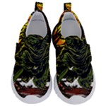 Grim Reaper Above Art  Monster Moon Letter Poster Kids  Velcro No Lace Shoes