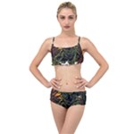 Grim Reaper Above Art  Monster Moon Letter Poster Layered Top Bikini Set