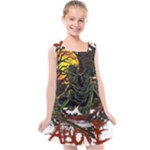 Grim Reaper Above Art  Monster Moon Letter Poster Kids  Cross Back Dress