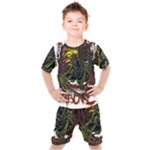 Grim Reaper Above Art  Monster Moon Letter Poster Kids  T-Shirt and Shorts Set