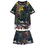 Grim Reaper Above Art  Monster Moon Letter Poster Kids  Swim T-Shirt and Shorts Set