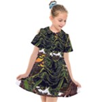 Grim Reaper Above Art  Monster Moon Letter Poster Kids  Short Sleeve Shirt Dress