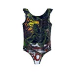 Grim Reaper Above Art  Monster Moon Letter Poster Kids  Frill Swimsuit