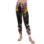 Grim Reaper Above Art  Monster Moon Letter Poster Kids  Lightweight Velour Leggings