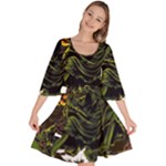 Grim Reaper Above Art  Monster Moon Letter Poster Velour Kimono Dress