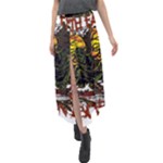 Grim Reaper Above Art  Monster Moon Letter Poster Velour Split Maxi Skirt