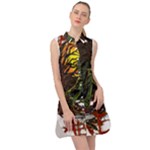 Grim Reaper Above Art  Monster Moon Letter Poster Sleeveless Shirt Dress