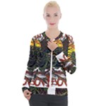 Grim Reaper Above Art  Monster Moon Letter Poster Casual Zip Up Jacket