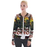 Grim Reaper Above Art  Monster Moon Letter Poster Velvet Zip Up Jacket