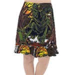 Grim Reaper Above Art  Monster Moon Letter Poster Fishtail Chiffon Skirt