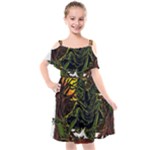 Grim Reaper Above Art  Monster Moon Letter Poster Kids  Cut Out Shoulders Chiffon Dress