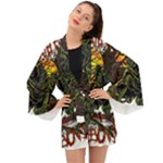 Grim Reaper Above Art  Monster Moon Letter Poster Long Sleeve Kimono