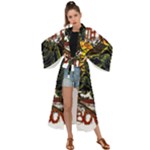 Grim Reaper Above Art  Monster Moon Letter Poster Maxi Kimono