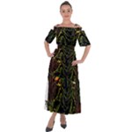Grim Reaper Above Art  Monster Moon Letter Poster Shoulder Straps Boho Maxi Dress 
