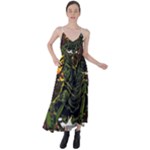 Grim Reaper Above Art  Monster Moon Letter Poster Tie Back Maxi Dress