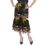 Grim Reaper Above Art  Monster Moon Letter Poster Midi Mermaid Skirt