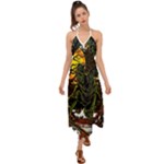 Grim Reaper Above Art  Monster Moon Letter Poster Halter Tie Back Dress 