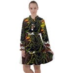 Grim Reaper Above Art  Monster Moon Letter Poster All Frills Chiffon Dress