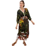Grim Reaper Above Art  Monster Moon Letter Poster Grecian Style  Maxi Dress