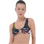 Grim Reaper Above Art  Monster Moon Letter Poster Ring Detail Bikini Top