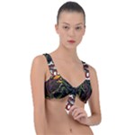 Grim Reaper Above Art  Monster Moon Letter Poster Front Tie Bikini Top