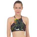Grim Reaper Above Art  Monster Moon Letter Poster Halter Bikini Top