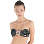 Grim Reaper Above Art  Monster Moon Letter Poster Twist Bandeau Bikini Top