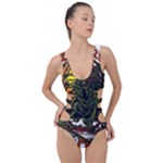Grim Reaper Above Art  Monster Moon Letter Poster Side Cut Out Swimsuit