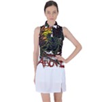 Grim Reaper Above Art  Monster Moon Letter Poster Women s Sleeveless Polo T-Shirt