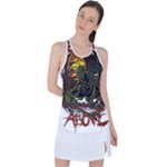 Grim Reaper Above Art  Monster Moon Letter Poster Racer Back Mesh Tank Top