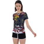 Grim Reaper Above Art  Monster Moon Letter Poster Back Circle Cutout Sports T-Shirt