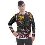 Grim Reaper Above Art  Monster Moon Letter Poster Men s Pique Long Sleeve T-Shirt