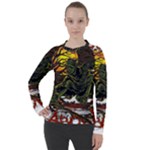 Grim Reaper Above Art  Monster Moon Letter Poster Women s Pique Long Sleeve T-Shirt