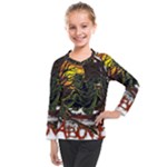 Grim Reaper Above Art  Monster Moon Letter Poster Kids  Long Mesh T-Shirt