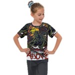 Grim Reaper Above Art  Monster Moon Letter Poster Kids  Mesh Piece T-Shirt