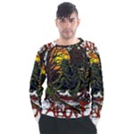 Grim Reaper Above Art  Monster Moon Letter Poster Men s Long Sleeve Raglan T-Shirt