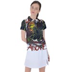 Grim Reaper Above Art  Monster Moon Letter Poster Women s Polo T-Shirt